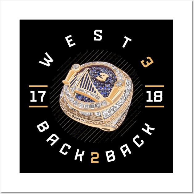 David West 3 Back 2 Back Championship Ring 2017-18 Wall Art by teeleoshirts